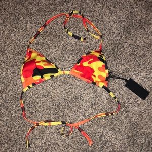 NWT Kendall & Kylie Camo Bikini Top